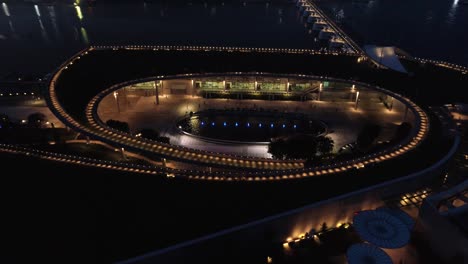 gardens by the bay at night - aerial view