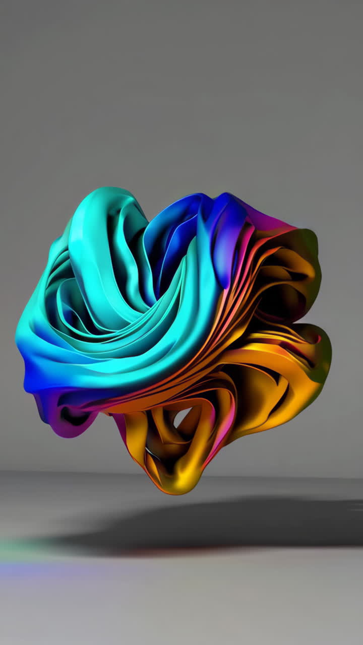 Zářivý abstraktní tekutý tvar, 3D render