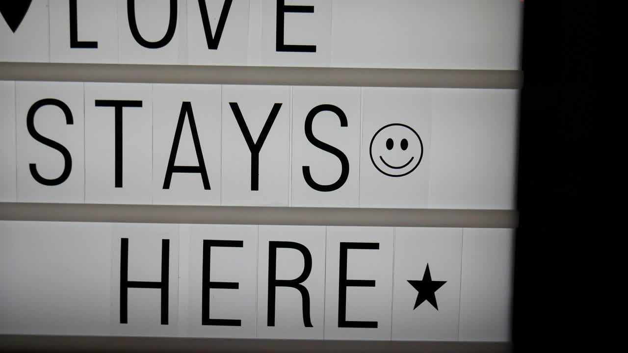 사랑, 가족, 낭만적인 조명 기호