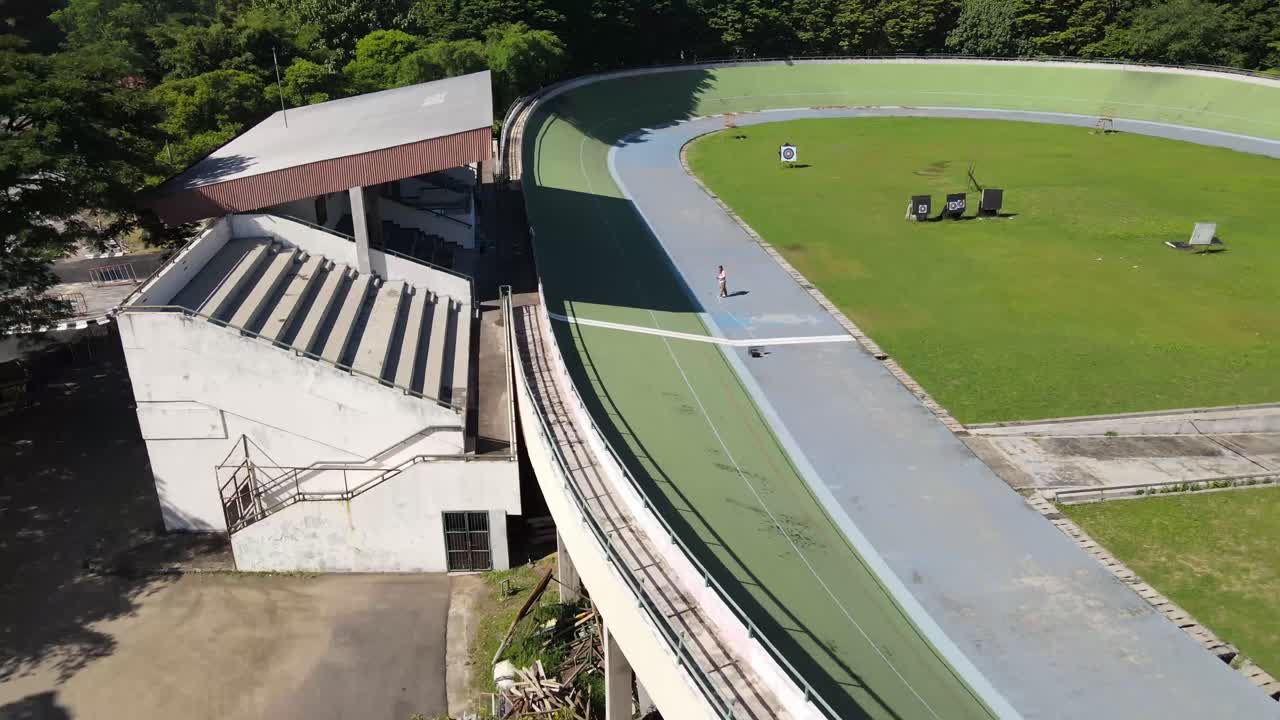 Aerial view, cycling and roller skating arena, velodrome of Manahan Solo