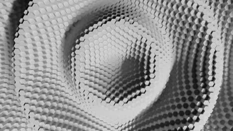 hexágono abstracto con efecto offset. animación de anillos hexágonos blancos puros. fondo abstracto para una presentación de negocios. bucle sin costuras de renderización 4k 3d.