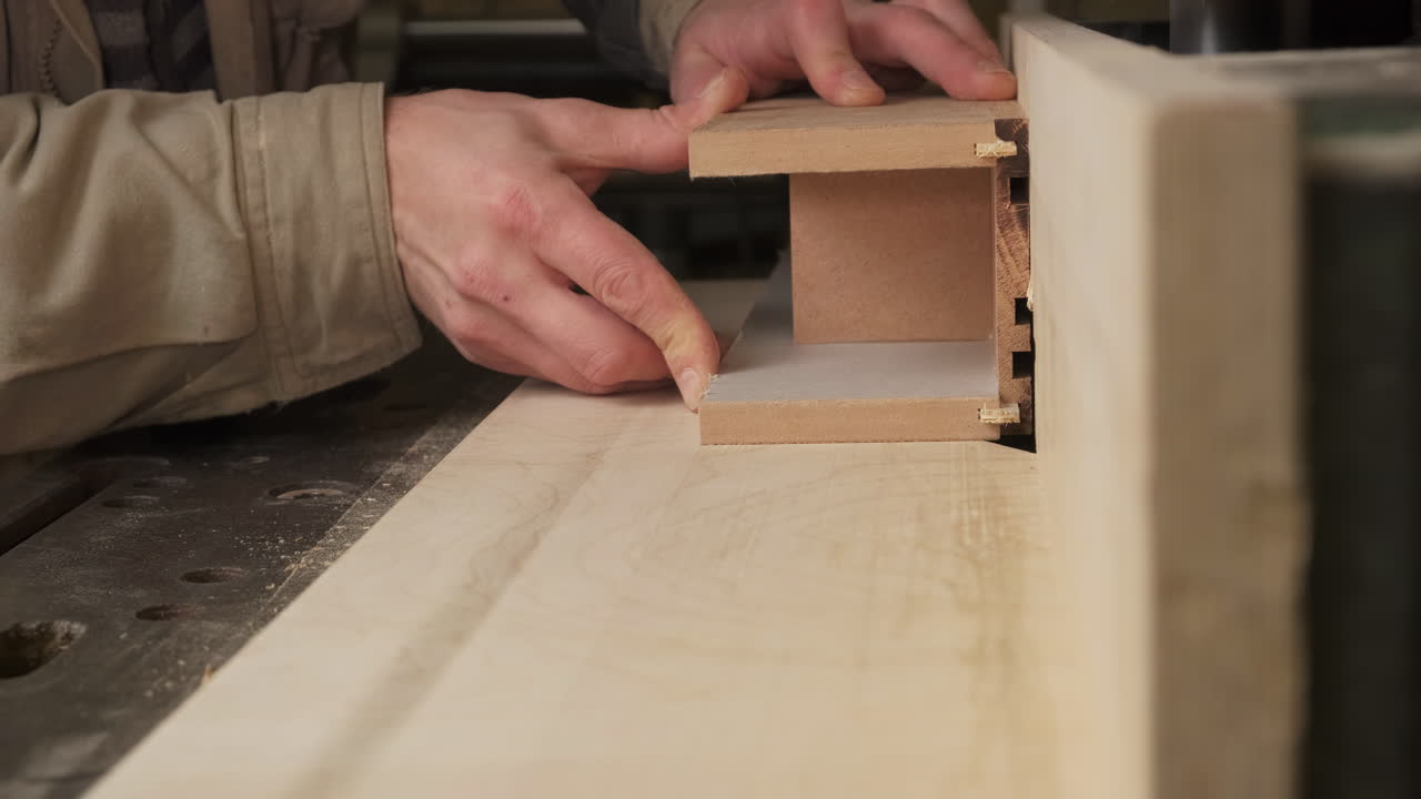 carpintero usando un enrutador para crear una carpintería