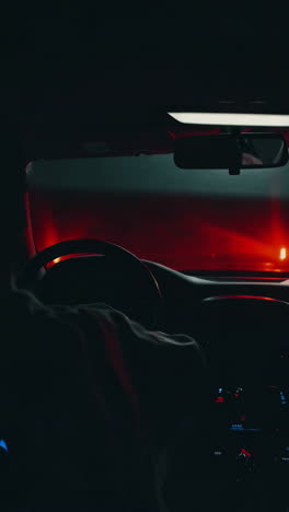 night driving in a car