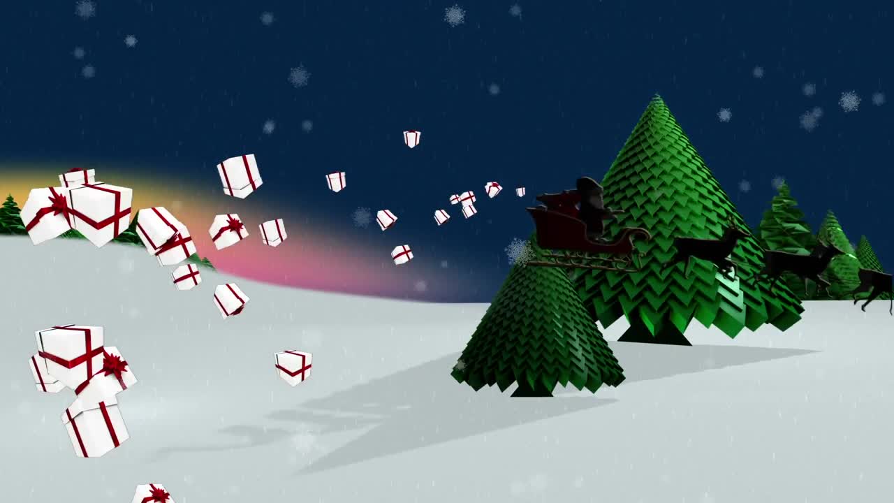 animación de paisajes de invierno