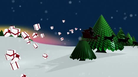 animación de paisajes de invierno