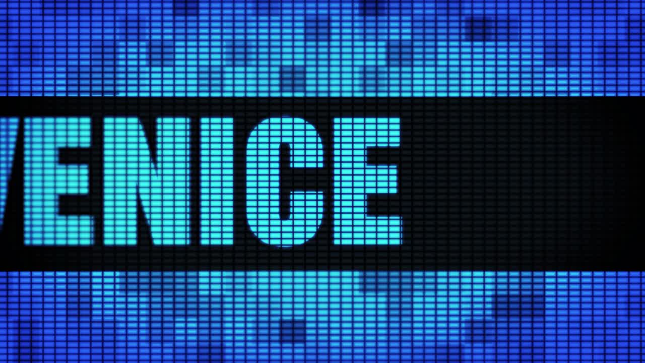 Text Display Showing the Word Venice