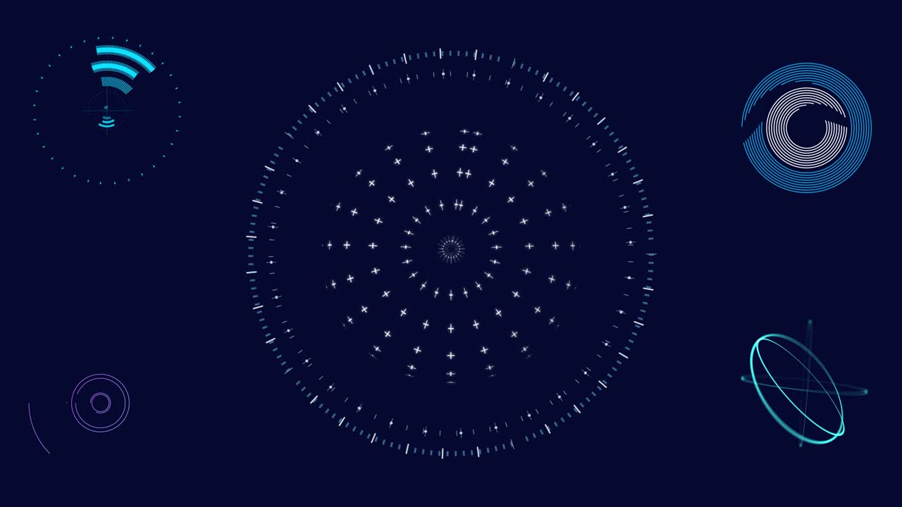 movimiento de los elementos de la interfaz hud futurista. animación abstracta