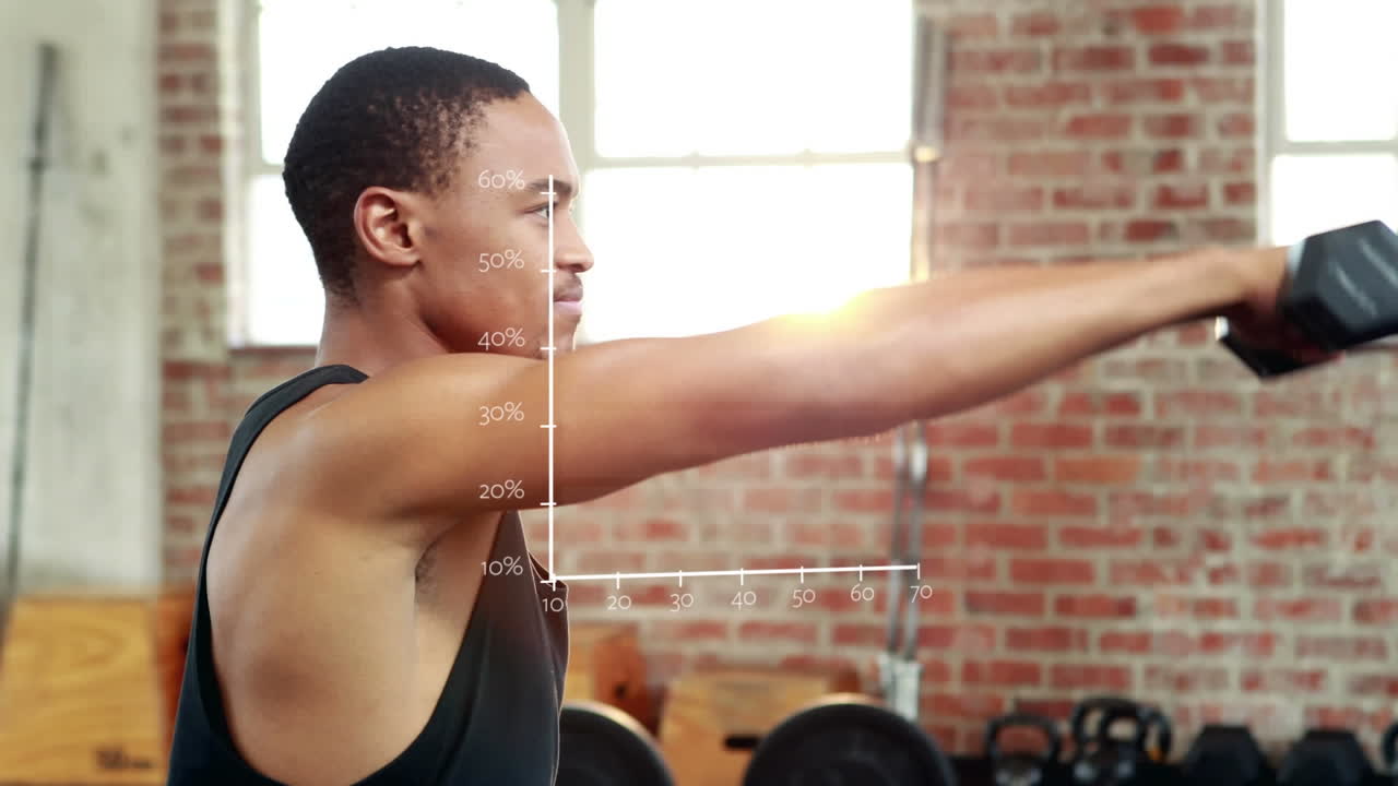 animación del procesamiento de estadísticas sobre el ejercicio de hombres biraciales