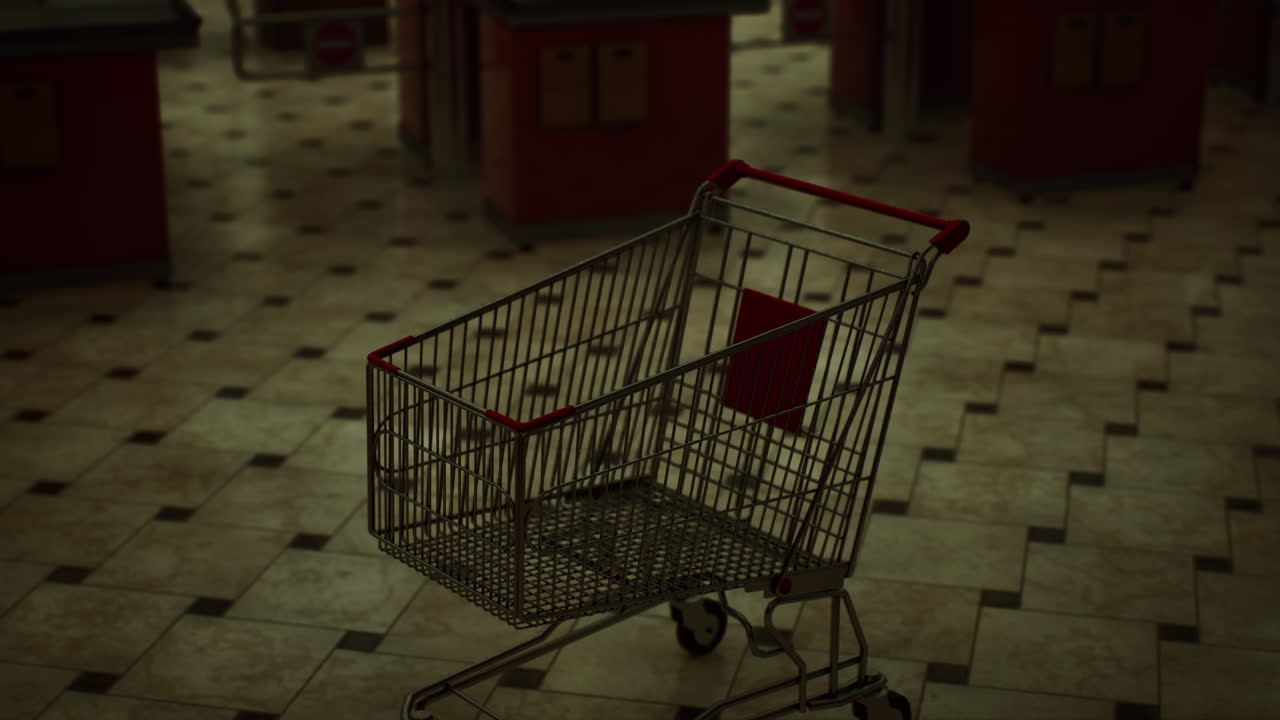 supermercado vacío debido al bloqueo de covid-19