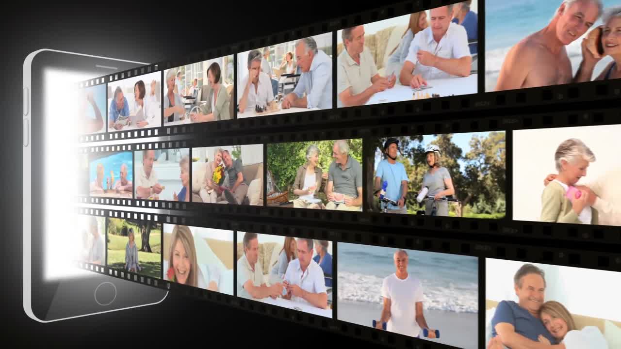 montaje de parejas de ancianos enamorados