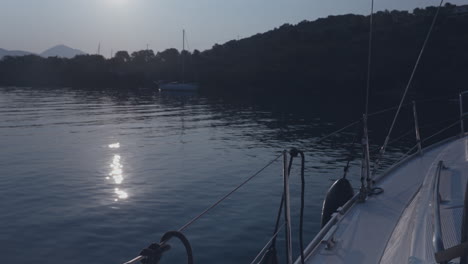 view from a yacht in a harbour in lefkada, greece
