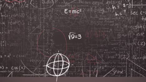 Animation-of-mathematical-equations-on-black-background