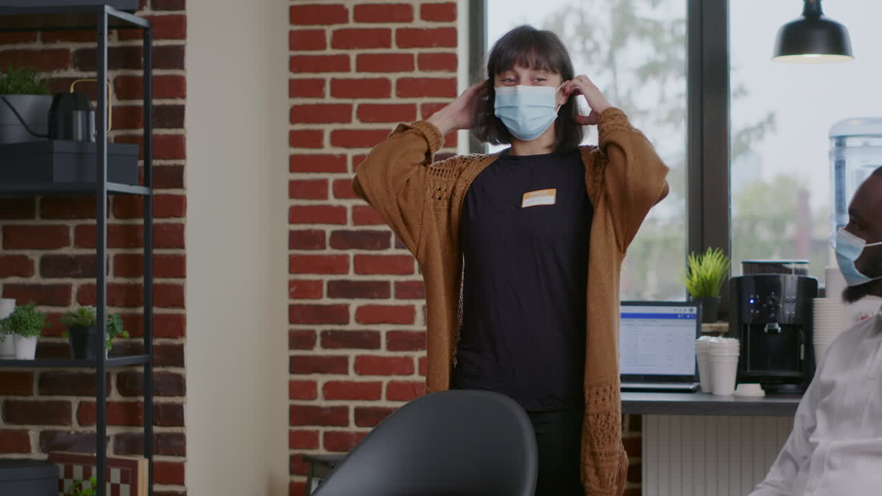 Nervous woman with depression and addiction talking to people in circle at aa meeting