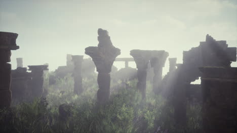 mysterious foggy ruins: an ancient lost city