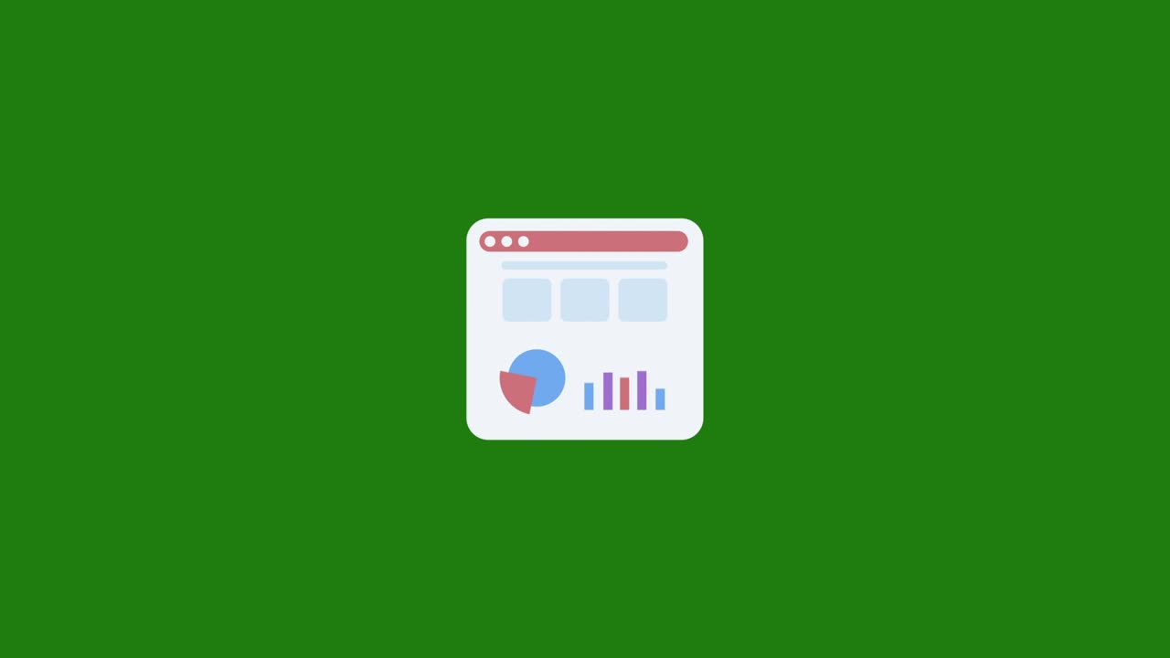 Browser with chart icon animation.