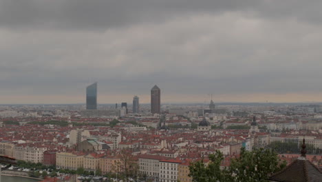 Beautiful-view-of-the-city-of-Lyon-in-France-from-the-basilica-of-Notre-Dame-de-Fourvière