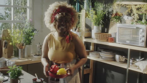 woman preparing healthy meal with fresh vegetables in a modern kitchen