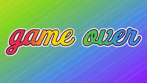 animación del juego sobre un fondo multicolor