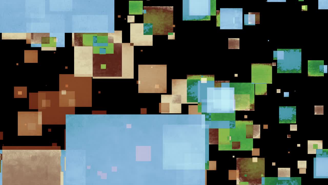 bucle abstracto movimiento rápido verde azul naranja grunge cuadrado rayas cuadrícula de comprobación elemento gráfico de movimiento. patrón de azulejos de bucle sin costuras. azulejos cuadrados de mosaico 4k 3d