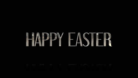 happy easter text on black background, white letters, engaging design