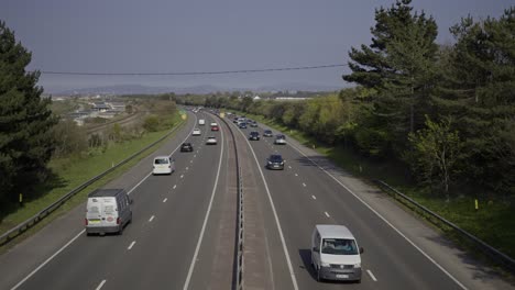 Baank-Holiday-Traffic-Time-Lapse,-A55,-North-Wales