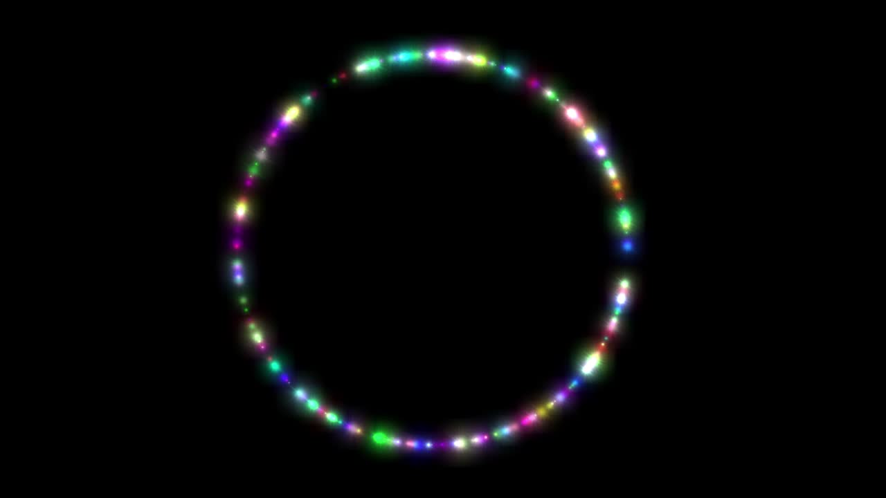 colores chispas círculo gráficos de movimiento con fondo nocturno