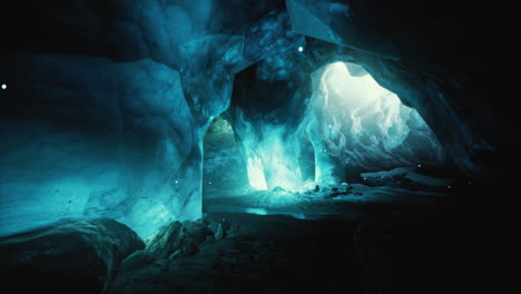 a glowing ice cave