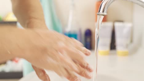 hygienic human hand washing their hands.