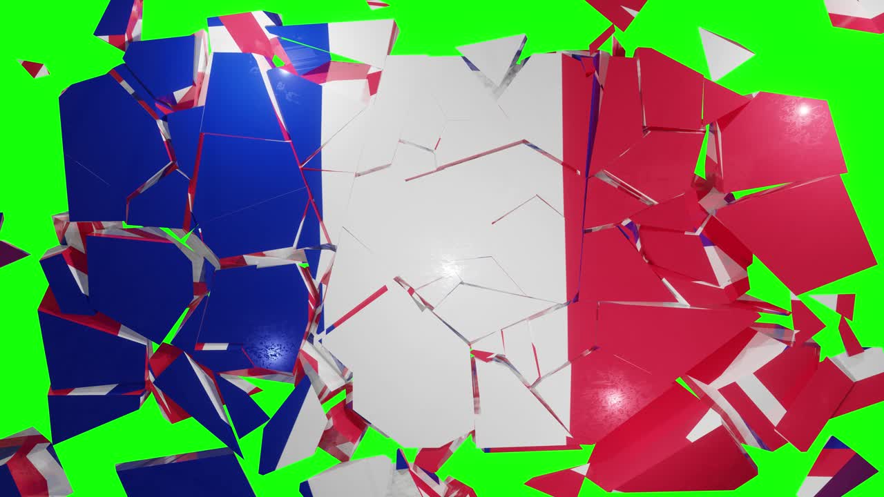francia y el colapso de la bandera de la unión europea (ue) 4k
