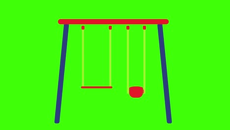 초록색 화면에 있는 스의 2d 애니메이션 일러스트레이션