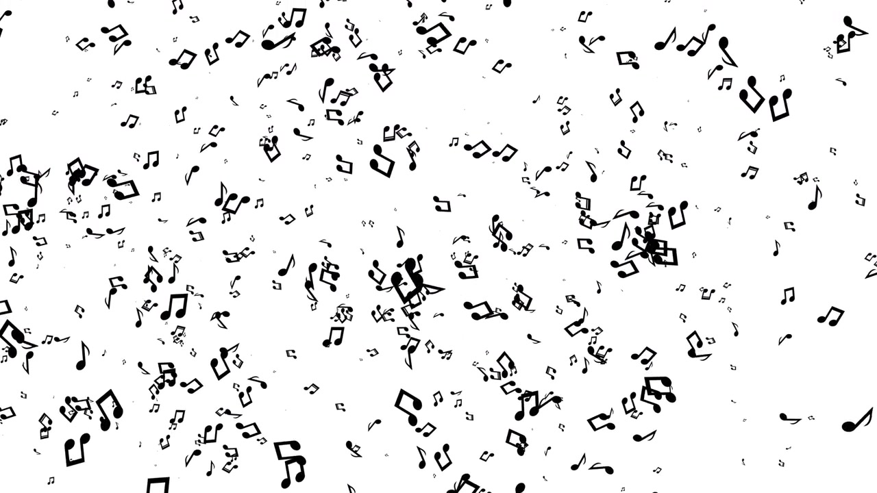 Falling Musical Notes Animation on White Background