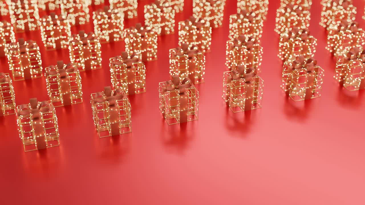 cajas de regalos en un fondo de fondo rojo