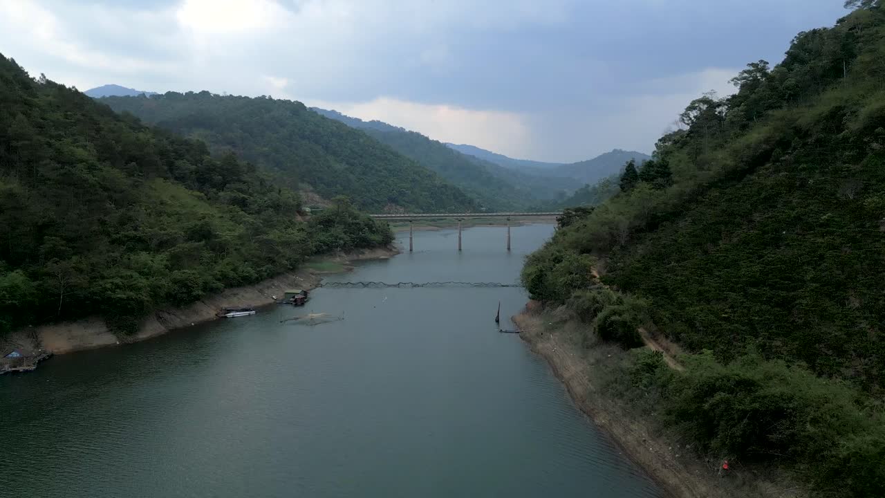 Mountain River Bridge View