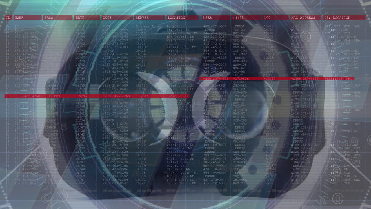 animación del escaneo del alcance con glitch y auricular vr