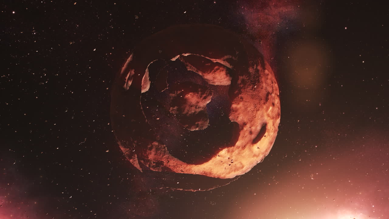 planeta destrozado en el espacio