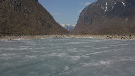 Flying-Over-the-Frozen-Bondhusvatnet-Lake-in-Norway