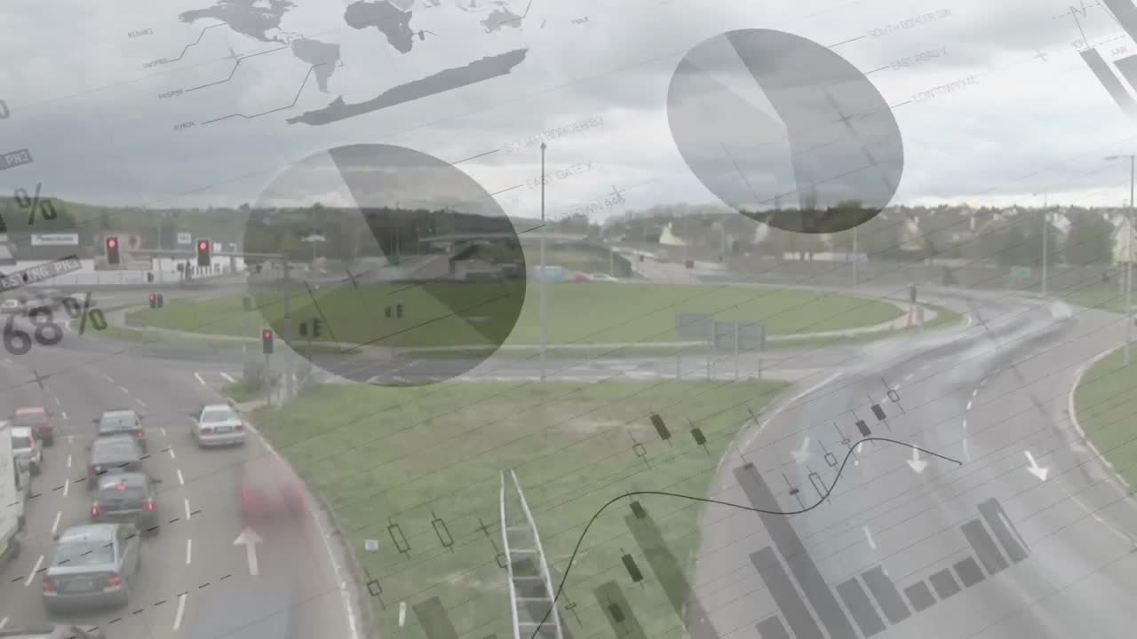 자동차 로 가득 찬 고속도로 교차로