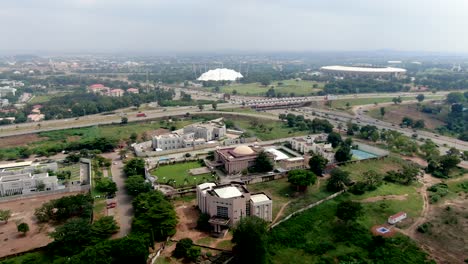 Abuja,-the-capital-of-Nigeria---pull-back-aerial-reveal