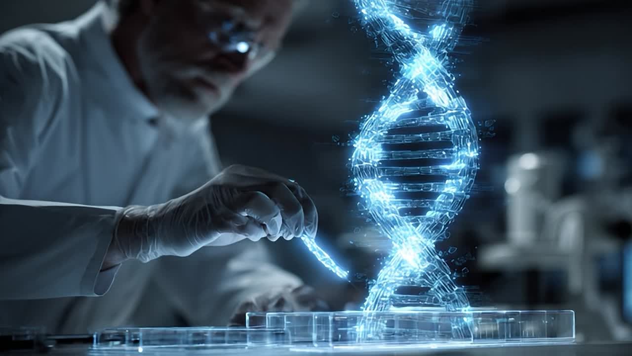 Scientist conducts research on DNA structure in a laboratory setting