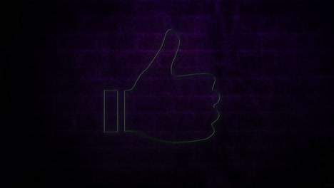 Thumbs-down-neon-sign-on-brick-wall-4k