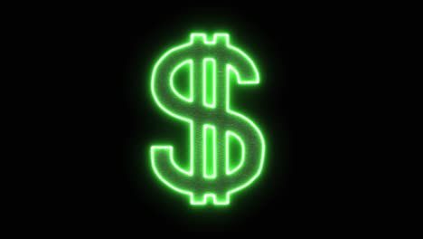 fake green dollar money symbol, money neon icon, cash sign loop concept. futuristic abstract 3d rendering loopable and seamless animation