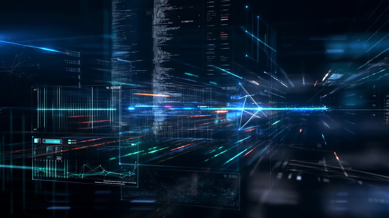 Futuristic Digital Data Interface Background