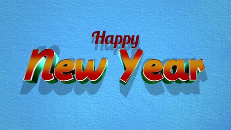 texto retro feliz año nuevo ambientado en una textura grunge azul