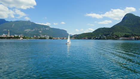 sailing boat on lake como, italy