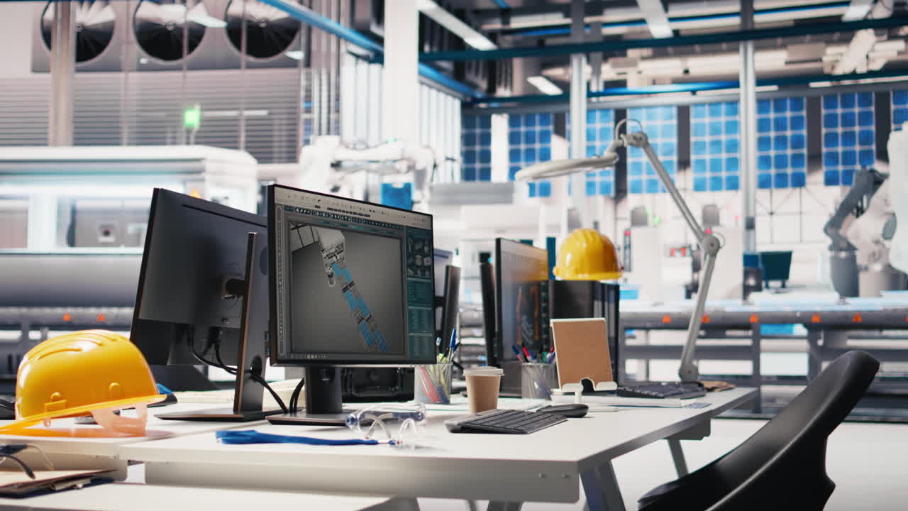 Vertical Video PC display running live metrics in renewable energy high tech facility