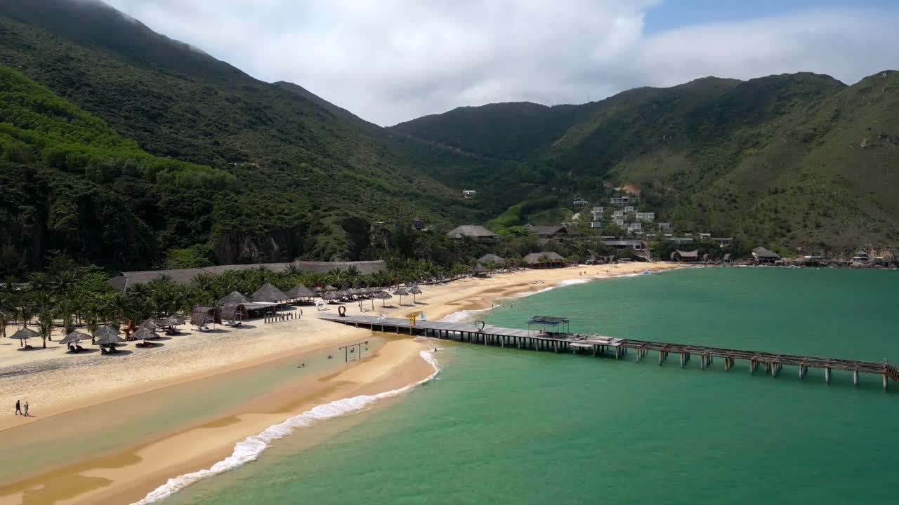 Incredible cinematic drone flight over Ky Co Beach in Vietnam