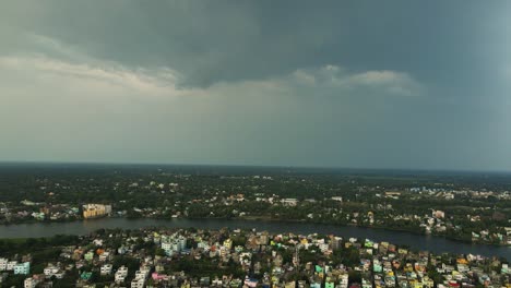 aerial view of murshidabad, showing the blend of ancient monuments and bustling city life.