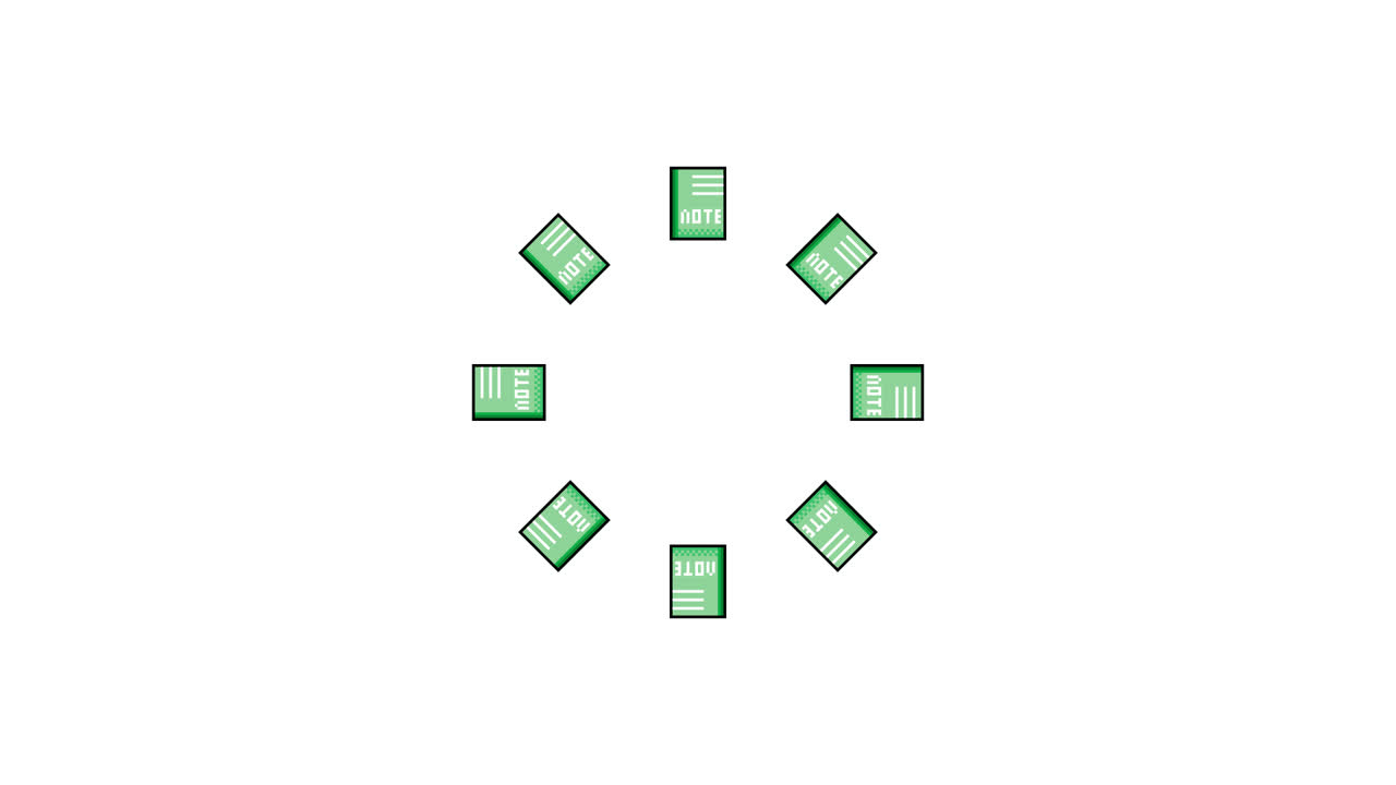 Pixel Art Note Spinning Circle Animated Overlay Transparent 30fps (5)