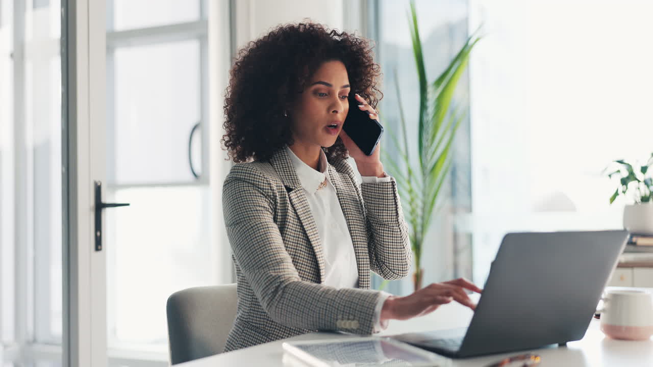 Businesswoman on a Phone Call in Office Setting
