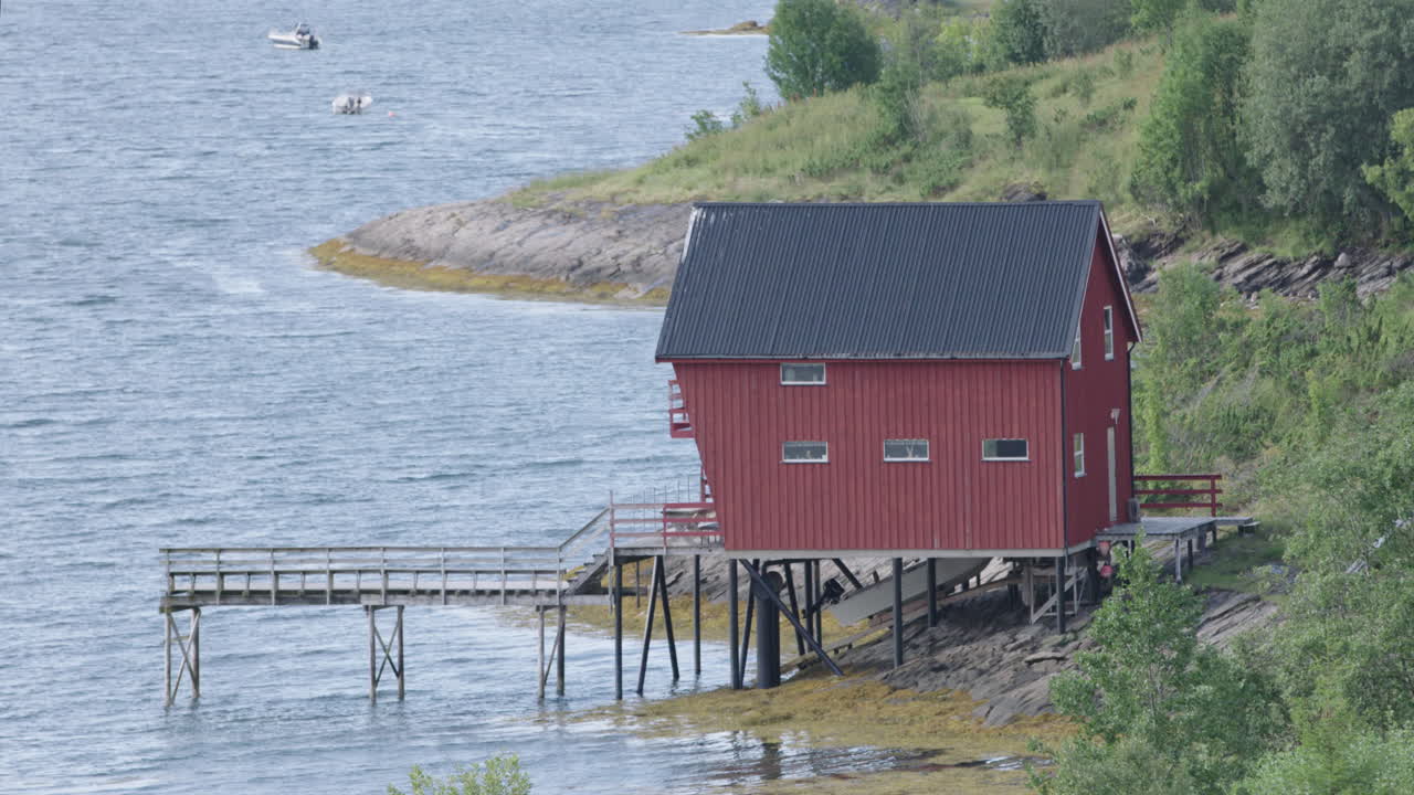 Premium stock video - Red shack video 4k 00